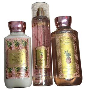 Bath & Body Works Costa‎ Rica Pink Pineapple 3Pc Set New